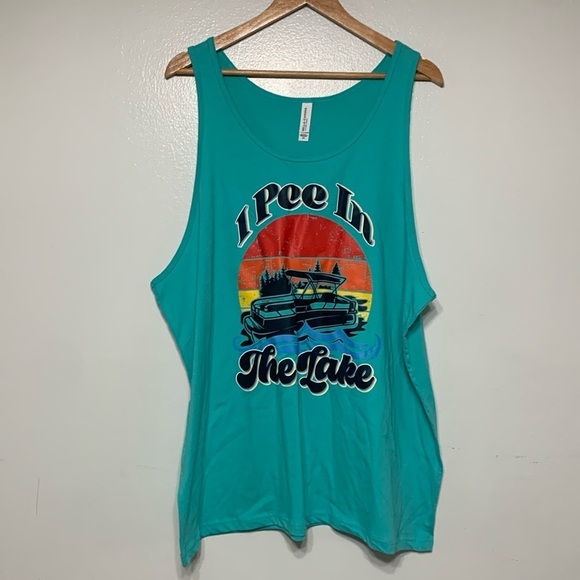 Bella-Canvas Handmade Aqua Funny Graphic Tank Top Size 2XL - Picture 1 of 5